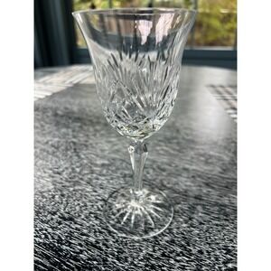 Rogaska Richmond Vintage Water Glass‎ Notched Stem Fan Cut Bowl